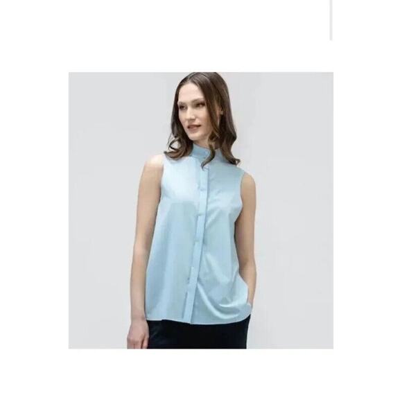 Ministry of Supply Women's Juno Mock Neck Tank in Light Blue - Picture 1 of 1